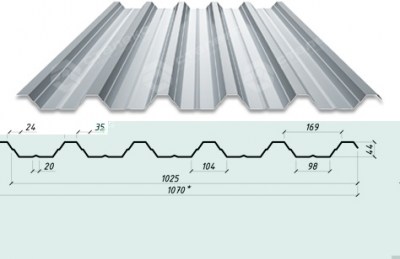 Профнастил H-44 RAL 9006
